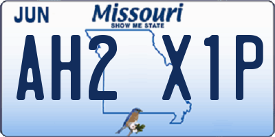 MO license plate AH2X1P