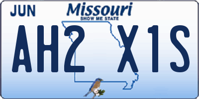 MO license plate AH2X1S
