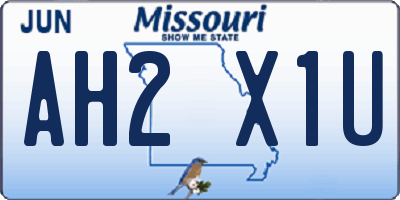MO license plate AH2X1U