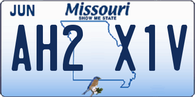 MO license plate AH2X1V