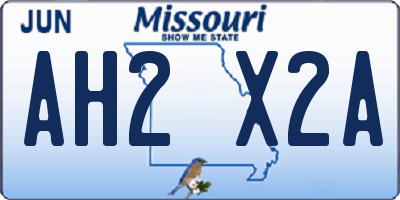 MO license plate AH2X2A