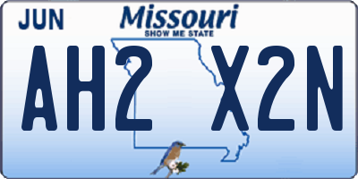 MO license plate AH2X2N