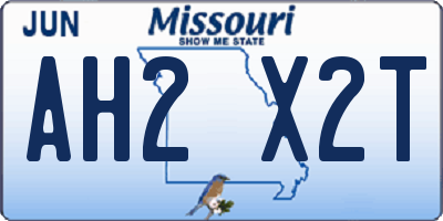 MO license plate AH2X2T