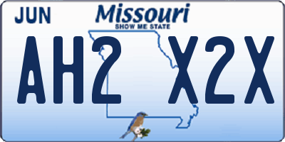 MO license plate AH2X2X