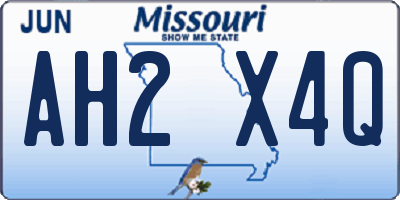 MO license plate AH2X4Q