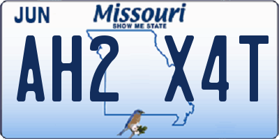 MO license plate AH2X4T
