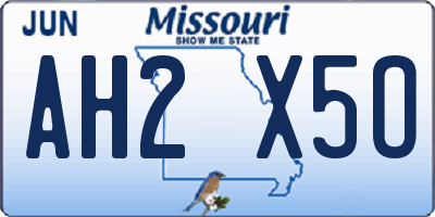 MO license plate AH2X5O