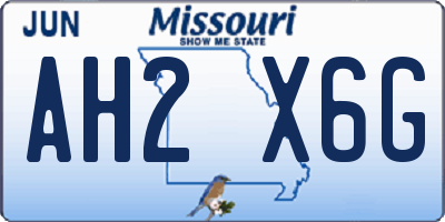 MO license plate AH2X6G