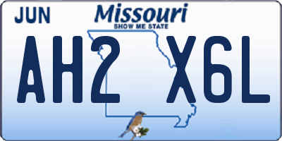 MO license plate AH2X6L