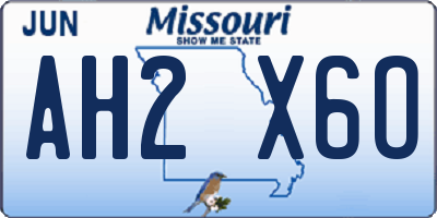 MO license plate AH2X6O