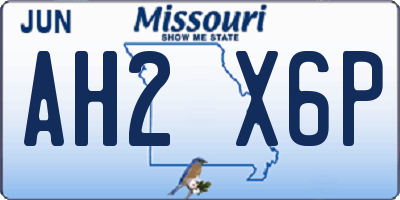 MO license plate AH2X6P