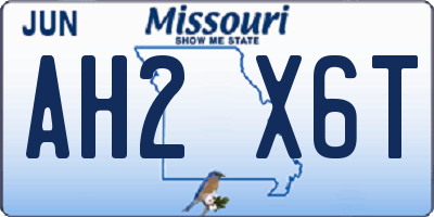 MO license plate AH2X6T