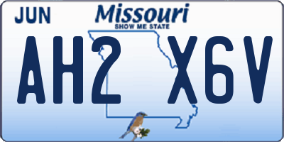 MO license plate AH2X6V
