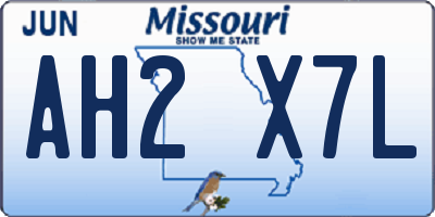 MO license plate AH2X7L