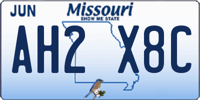 MO license plate AH2X8C