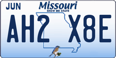 MO license plate AH2X8E