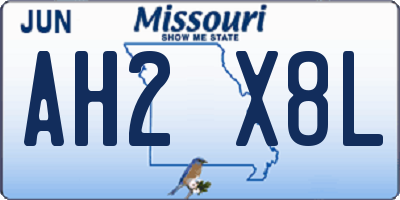 MO license plate AH2X8L