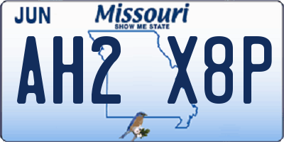 MO license plate AH2X8P