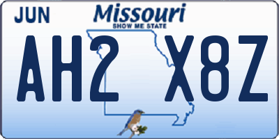 MO license plate AH2X8Z