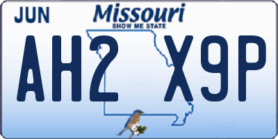 MO license plate AH2X9P