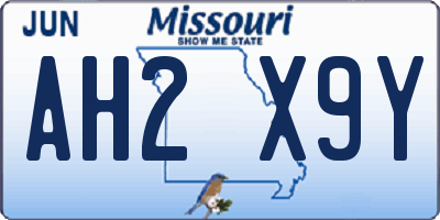 MO license plate AH2X9Y