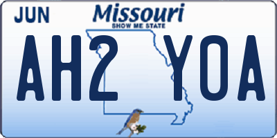 MO license plate AH2Y0A