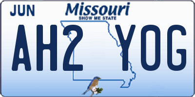 MO license plate AH2Y0G