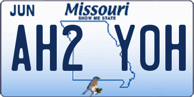 MO license plate AH2Y0H
