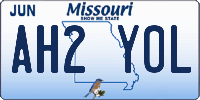 MO license plate AH2Y0L