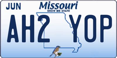 MO license plate AH2Y0P