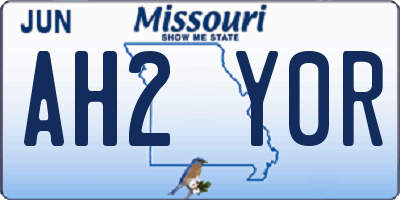 MO license plate AH2Y0R
