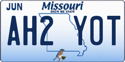 MO license plate AH2Y0T