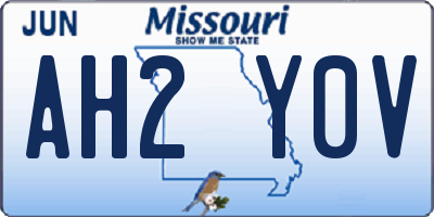 MO license plate AH2Y0V