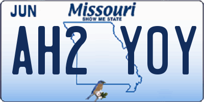 MO license plate AH2Y0Y