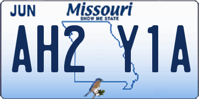 MO license plate AH2Y1A