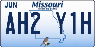 MO license plate AH2Y1H
