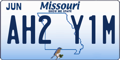 MO license plate AH2Y1M