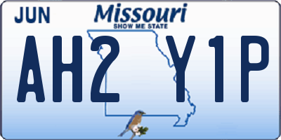 MO license plate AH2Y1P