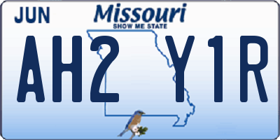 MO license plate AH2Y1R