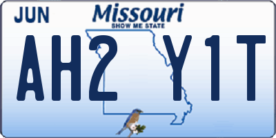 MO license plate AH2Y1T