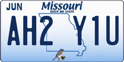 MO license plate AH2Y1U