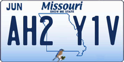 MO license plate AH2Y1V