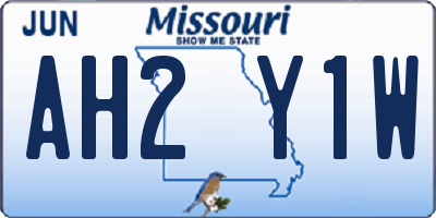 MO license plate AH2Y1W
