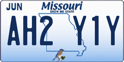 MO license plate AH2Y1Y
