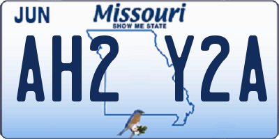 MO license plate AH2Y2A