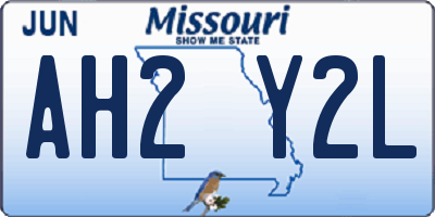 MO license plate AH2Y2L