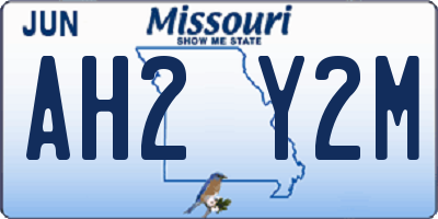 MO license plate AH2Y2M
