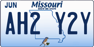 MO license plate AH2Y2Y