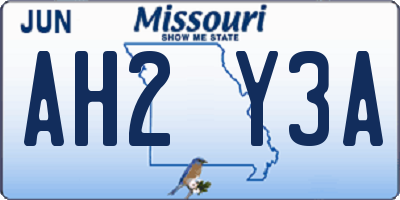 MO license plate AH2Y3A