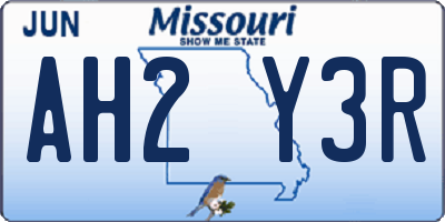 MO license plate AH2Y3R